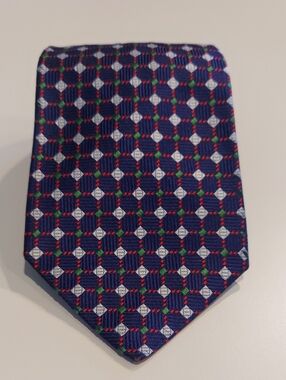 Countess Mara Classic Navy Geometric Silk Men's Tie